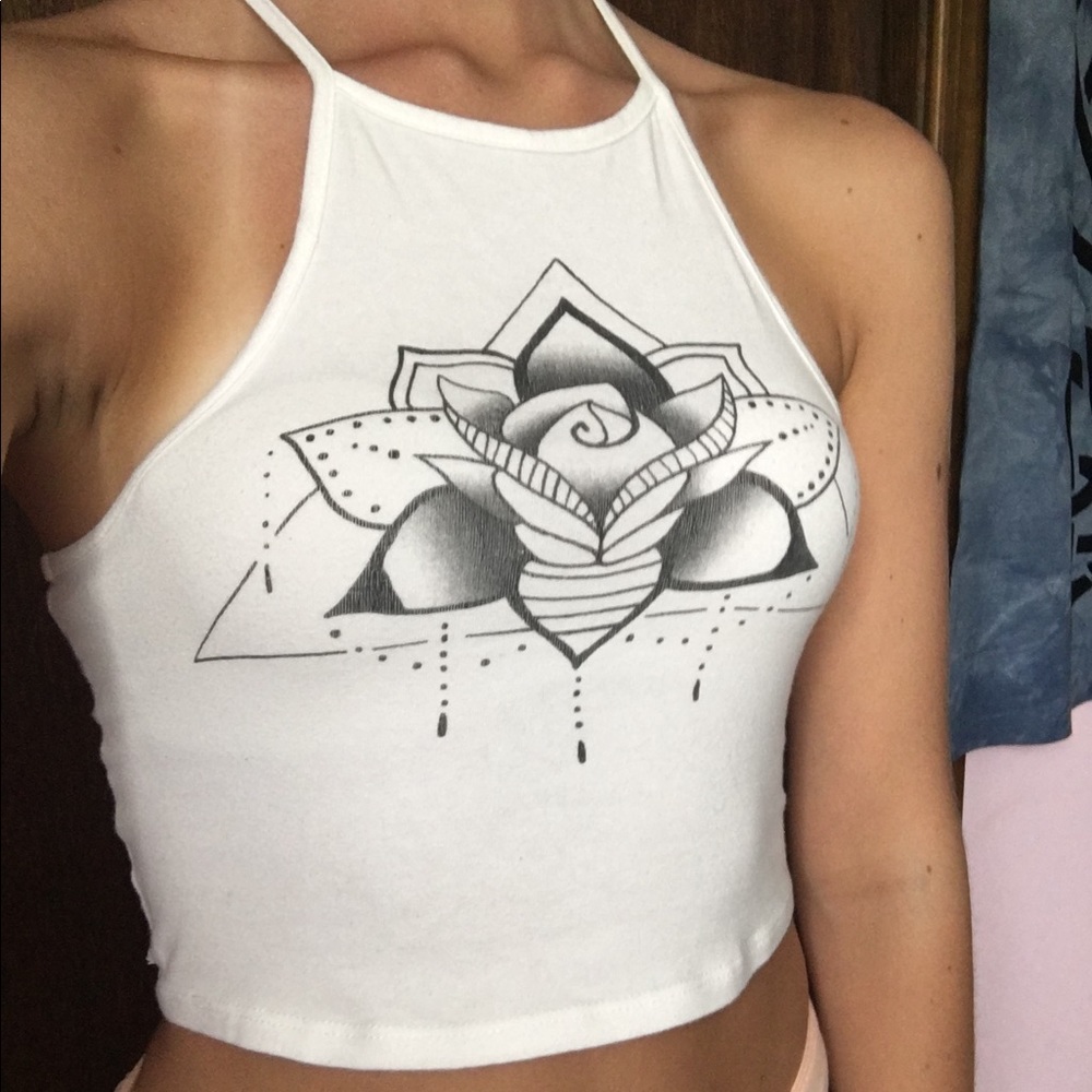 LA Hearts flower cropped tank